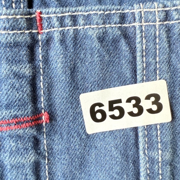 Doen Denim Overalls Shorts 28 Womens Blue Cotton Frayed Hem Pocket Casual - Picture 13 of 13